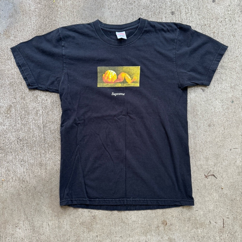 Supreme Orange Peel Tee Shirt Black Medium Made in USA Cotton